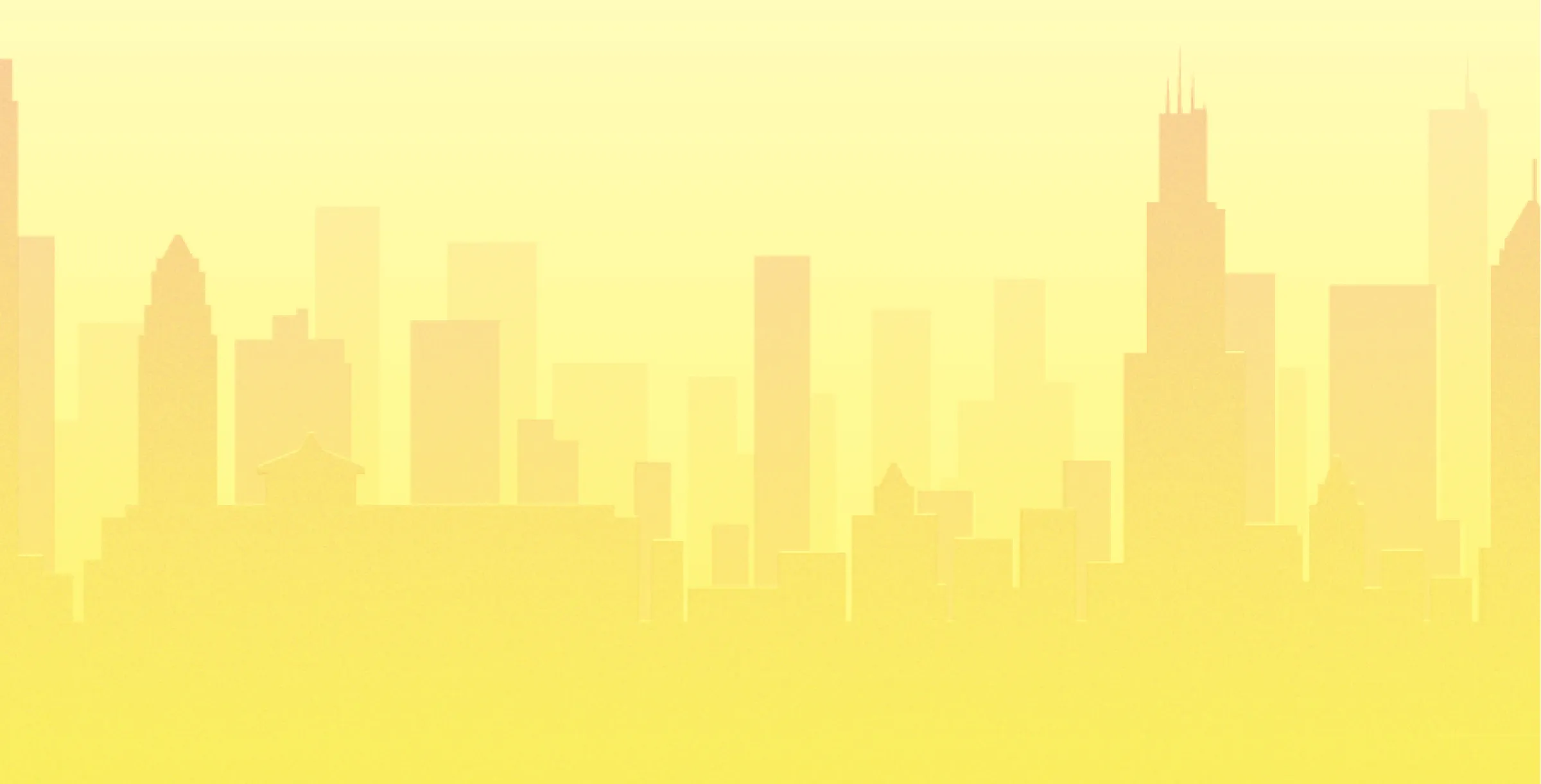 Lagertown background - a yellow silhouette of the skyline of Chicago.