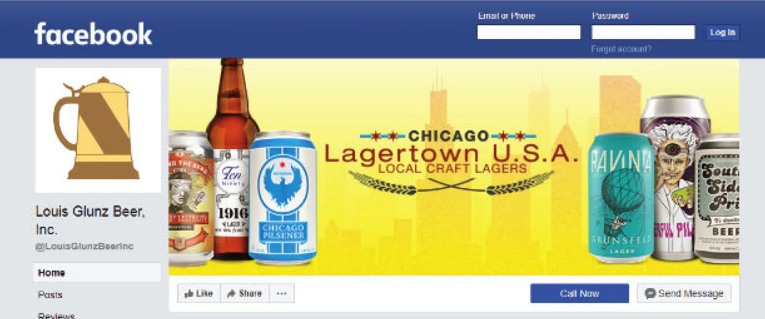 Lagertown U.S.A. - as a Facebook graphic featuring bottles & cans or featured local Chicago lagers.